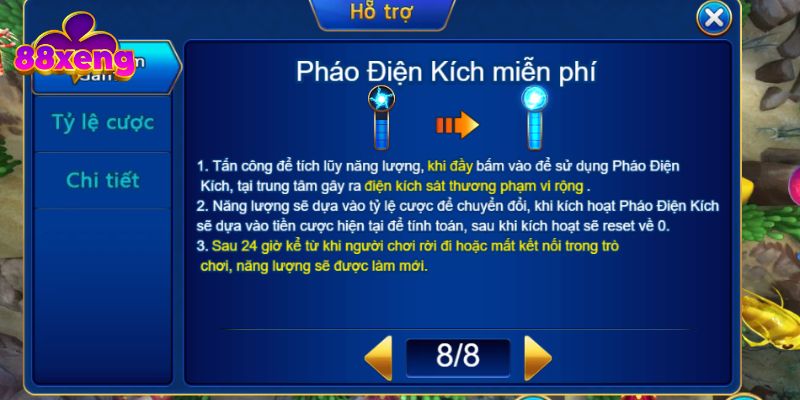 Pháo Điện Kích trong Jackpot Fishing